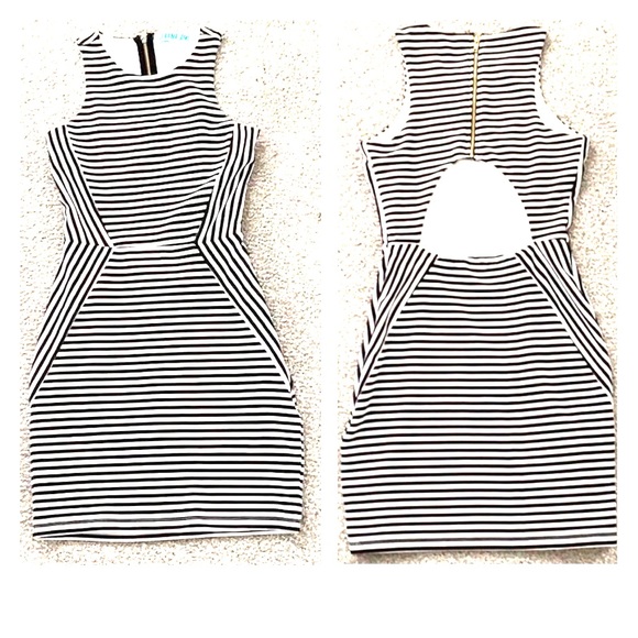 Francesca's Collections Dresses & Skirts - FRANCESCA'S black white striped cutout mini dress